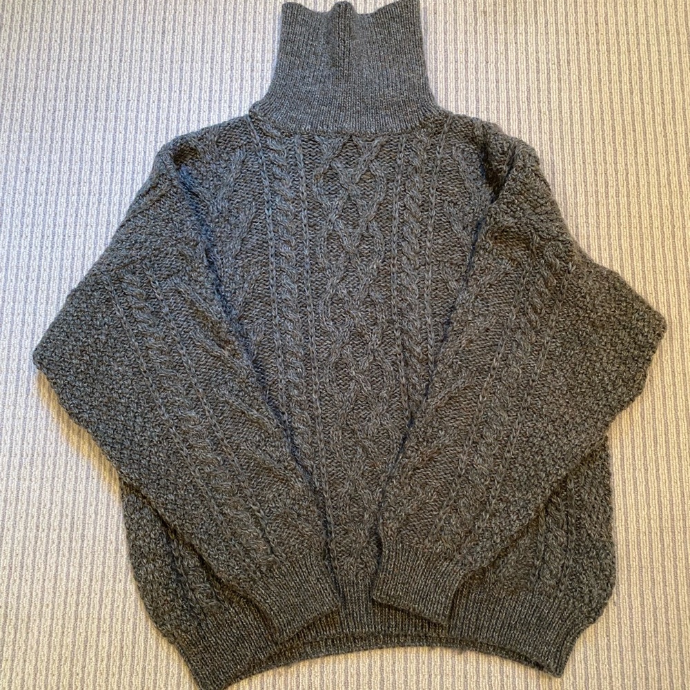 Acorn women’s turtleneck wool sweater in dark green
